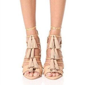 LOEFFLER RANDALL Nude Luz Tassel heels - Size 8.5